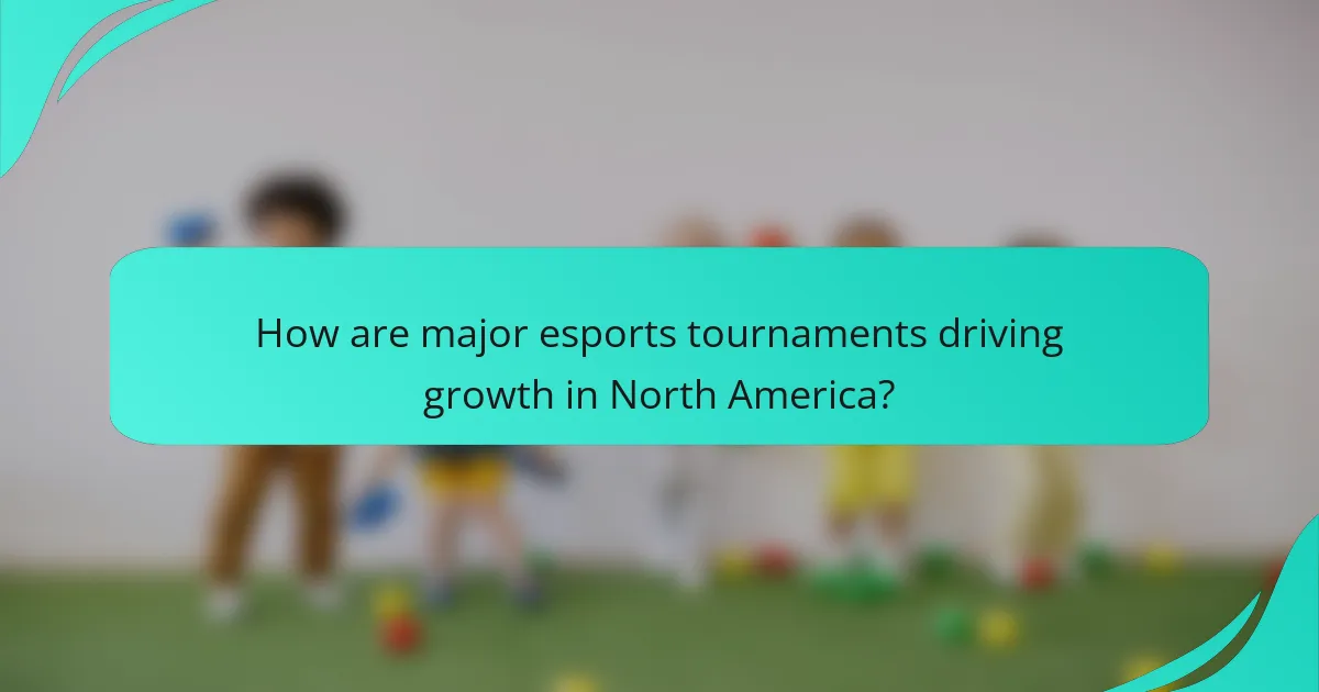 How are major esports tournaments driving growth in North America?