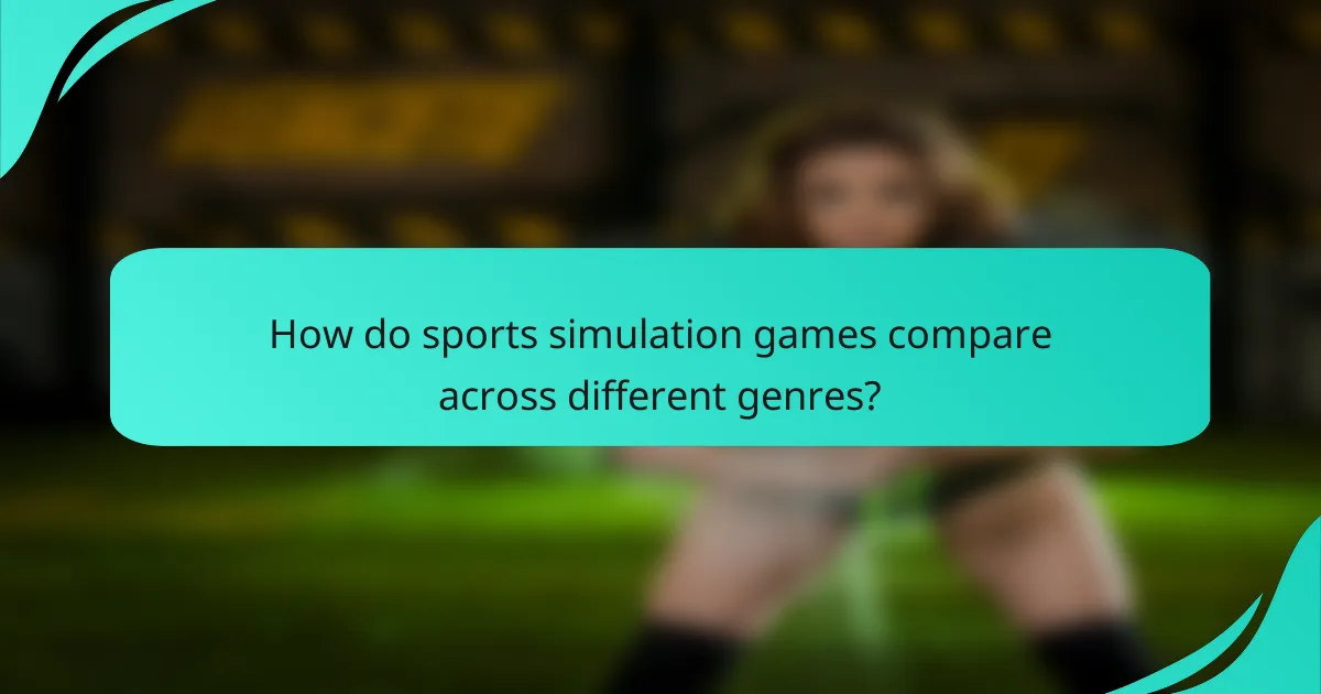 How do sports simulation games compare across different genres?