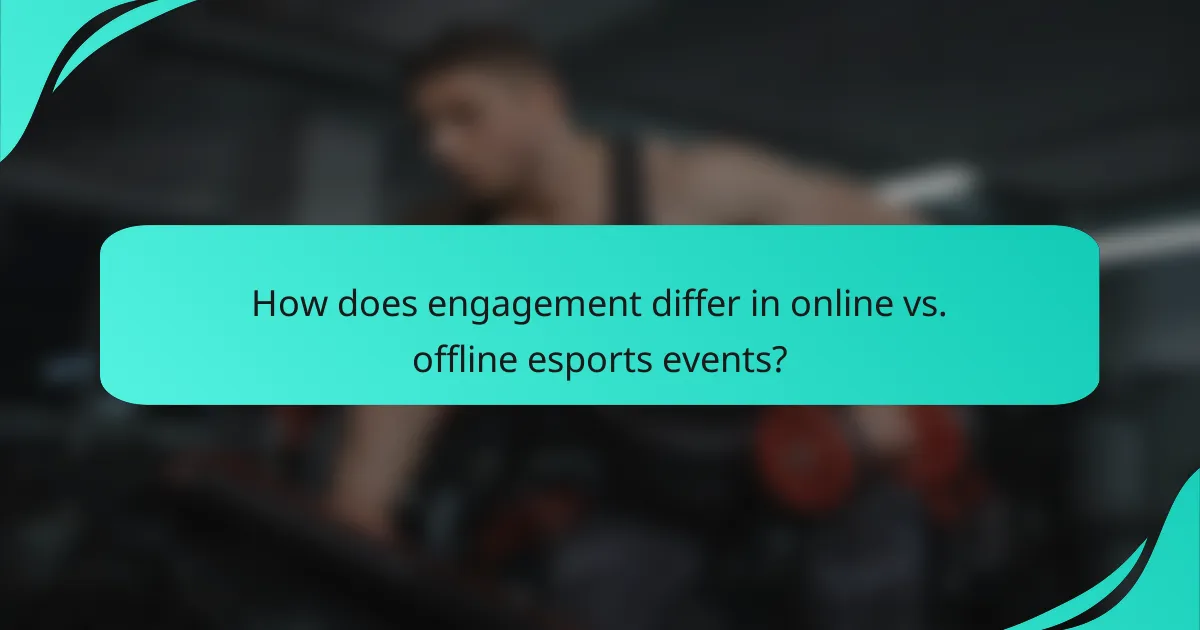How does engagement differ in online vs. offline esports events?