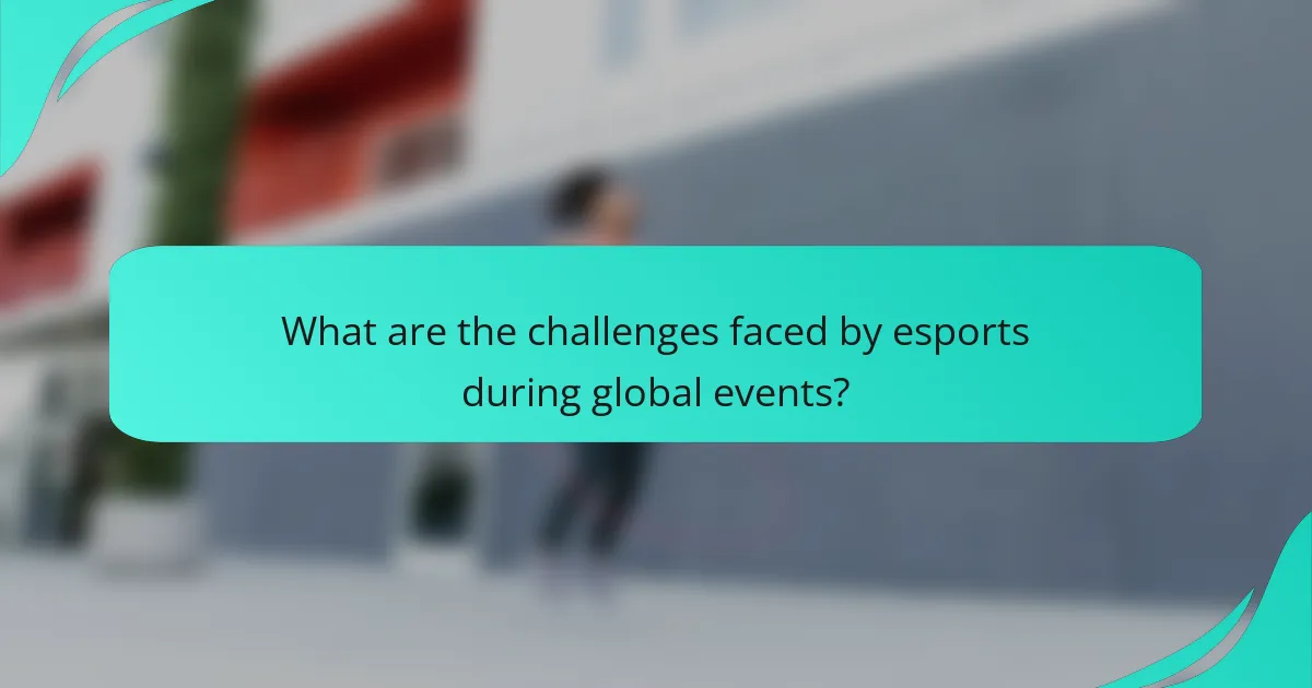 What are the challenges faced by esports during global events?