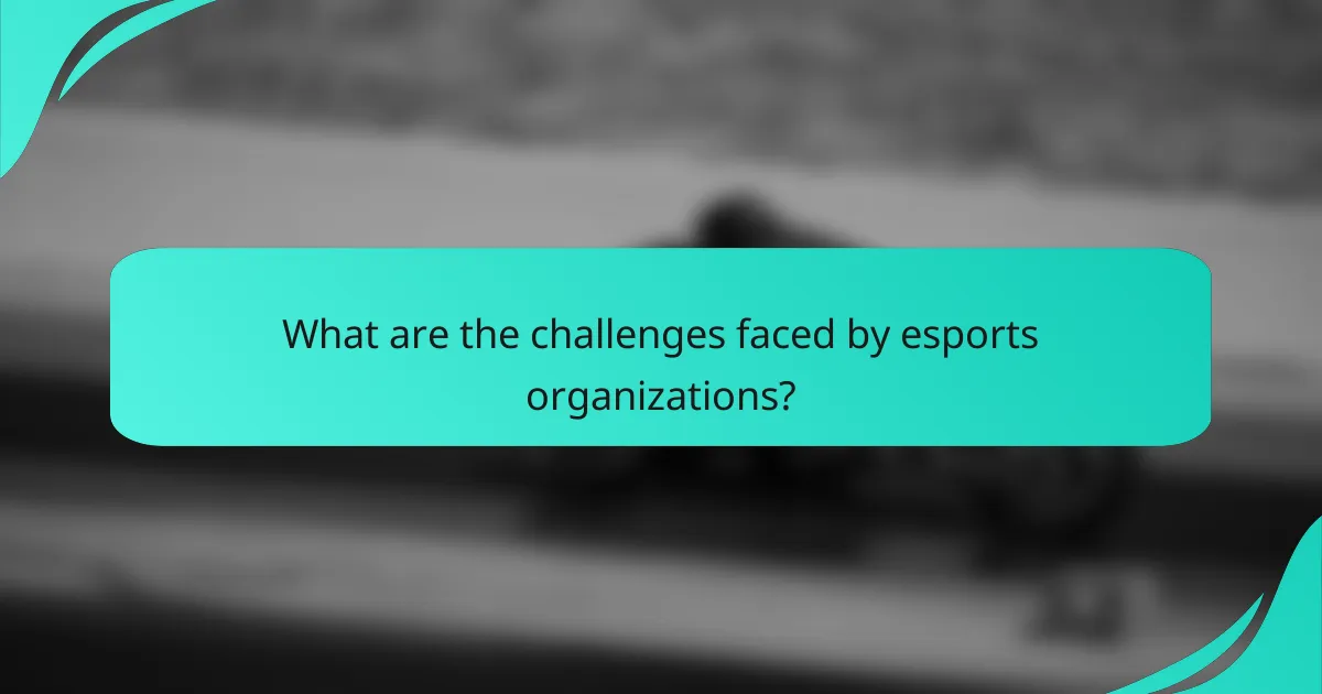 What are the challenges faced by esports organizations?