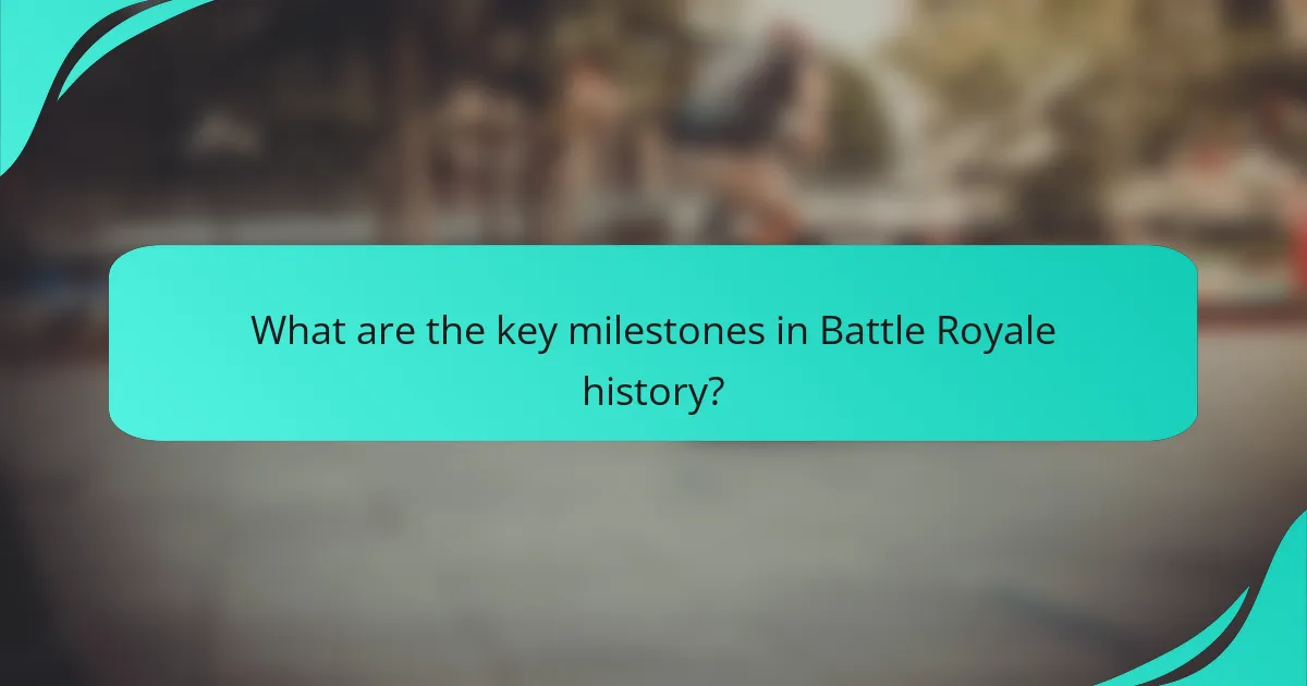 What are the key milestones in Battle Royale history?
