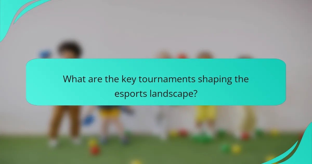 What are the key tournaments shaping the esports landscape?