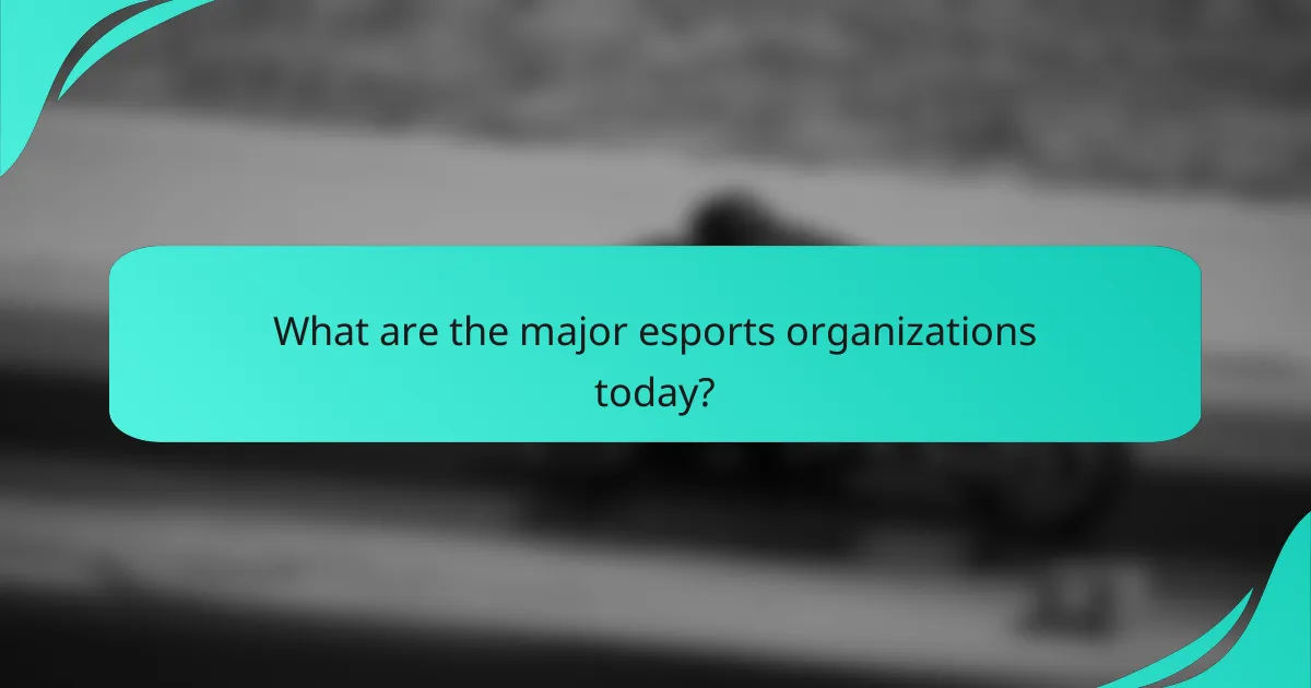 What are the major esports organizations today?